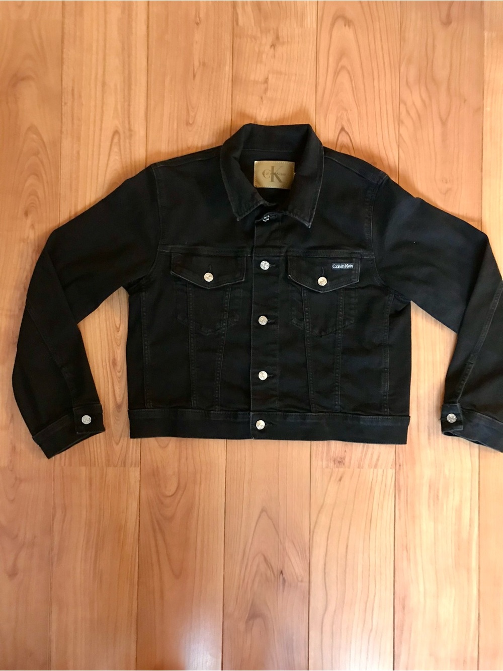 Calvin Klein Black Denim Jacket - Women's Classic Trucker- Size Large